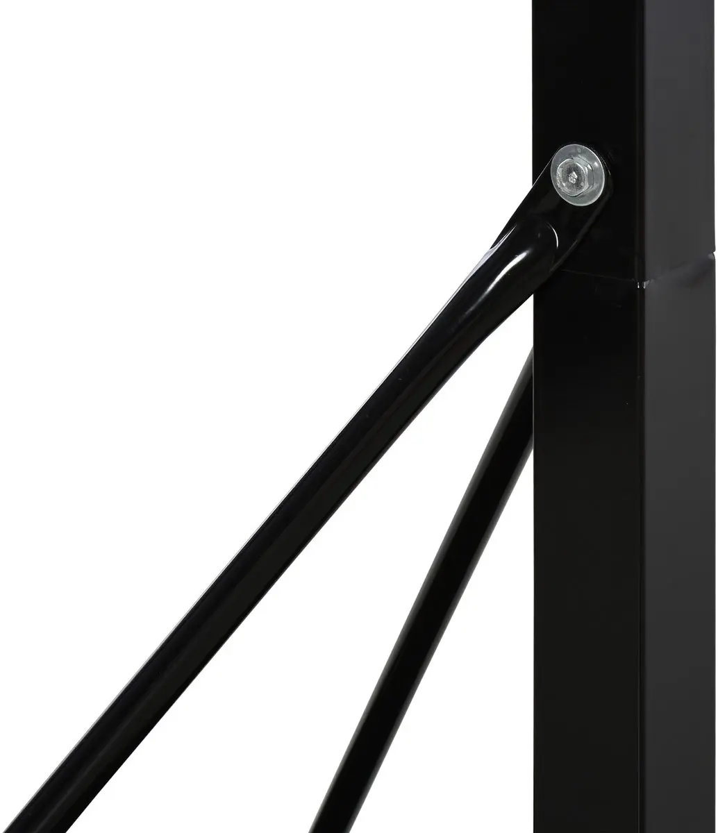 Homcom Basketbal Hoepel Standaard - 90x165cm - 302-352cm Zwart