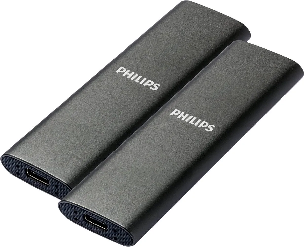 Philips FM01SS030P/20 Portable Externe SSD Duo - 2x 1TB - Antraciet - afbeelding 2 van 3