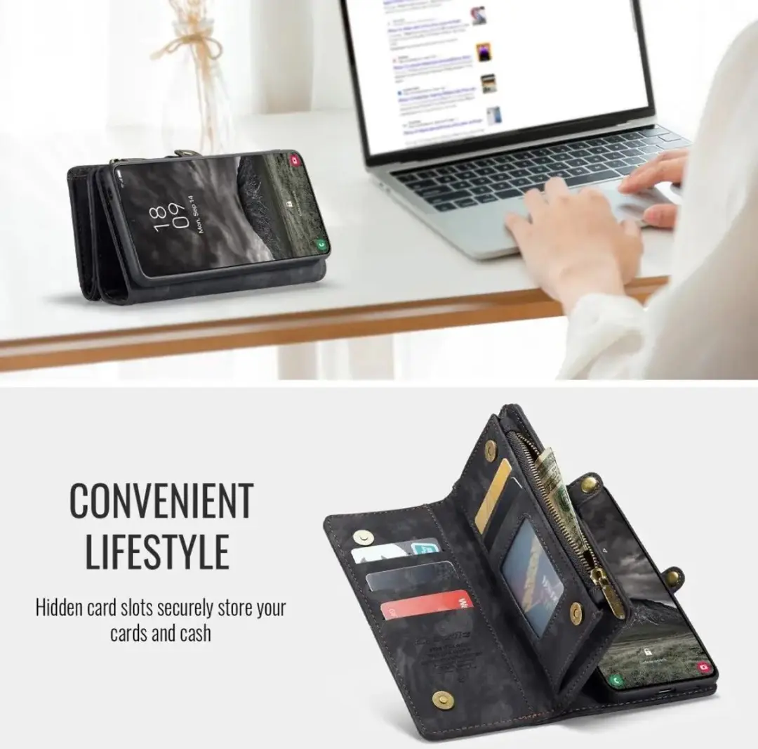Caseme 008 Book Case Back Cover Samsung Galaxy A57 - 3 Pasjes - Zwart