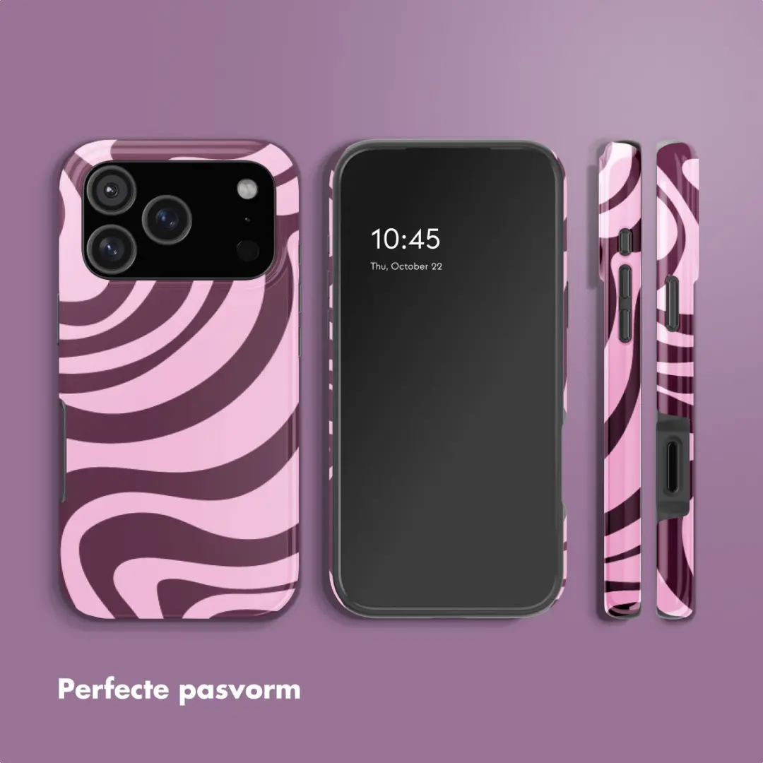 Selencia Hoesje iPhone 17 Pro Max Wavy Swirl Pink Plum