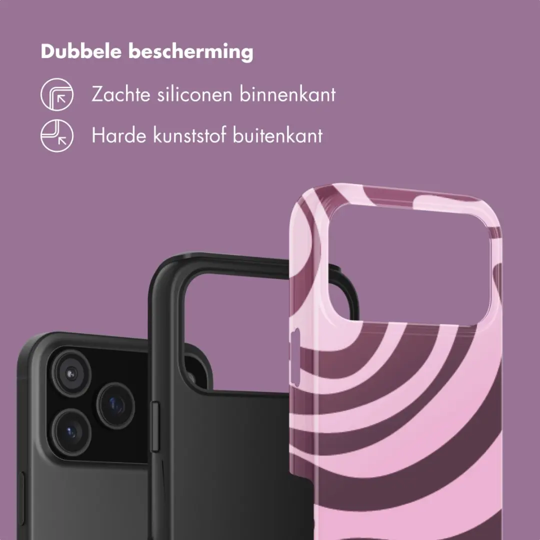 Selencia Hoesje iPhone 17 Pro Max Wavy Swirl Pink Plum