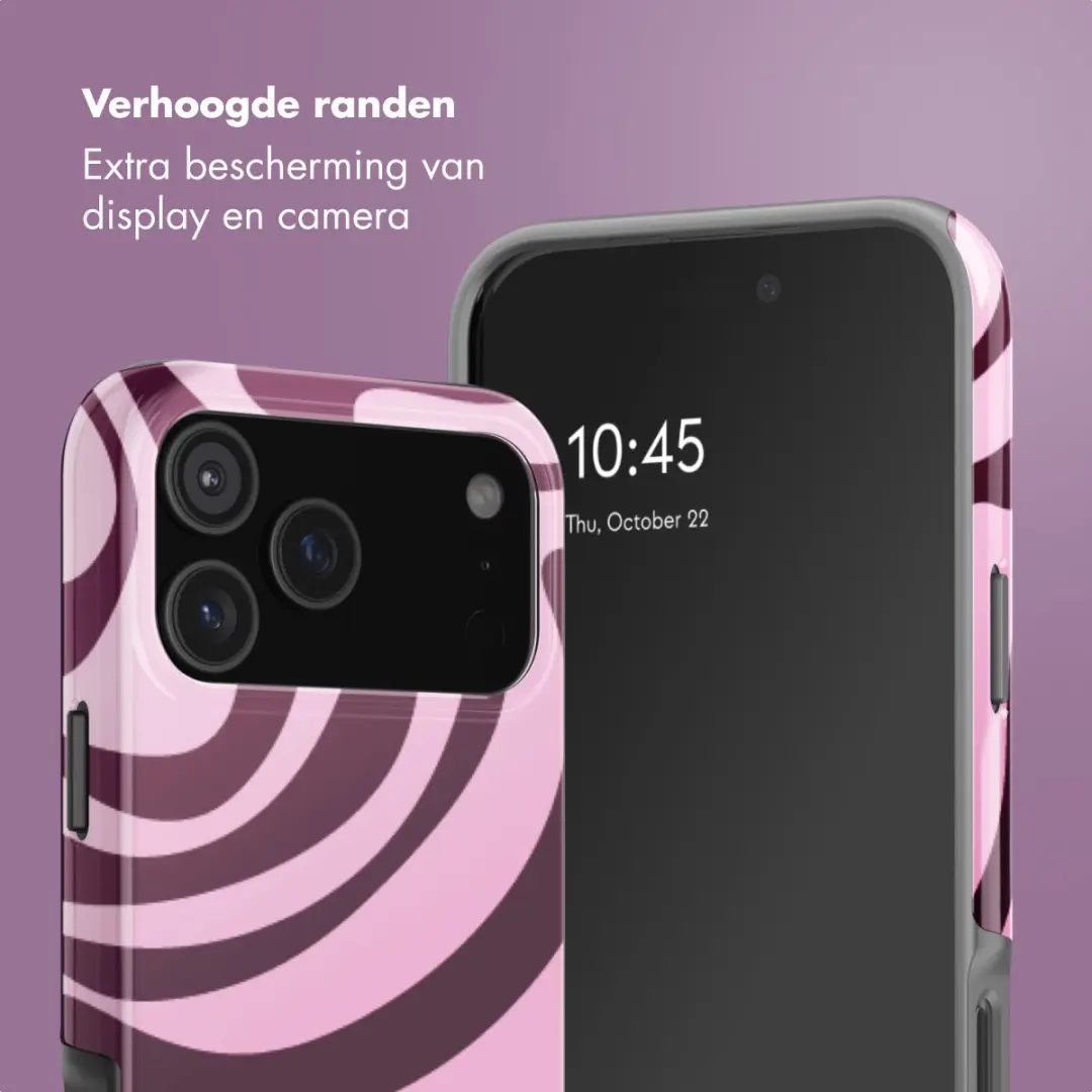 Selencia Hoesje iPhone 17 Pro Max Wavy Swirl Pink Plum