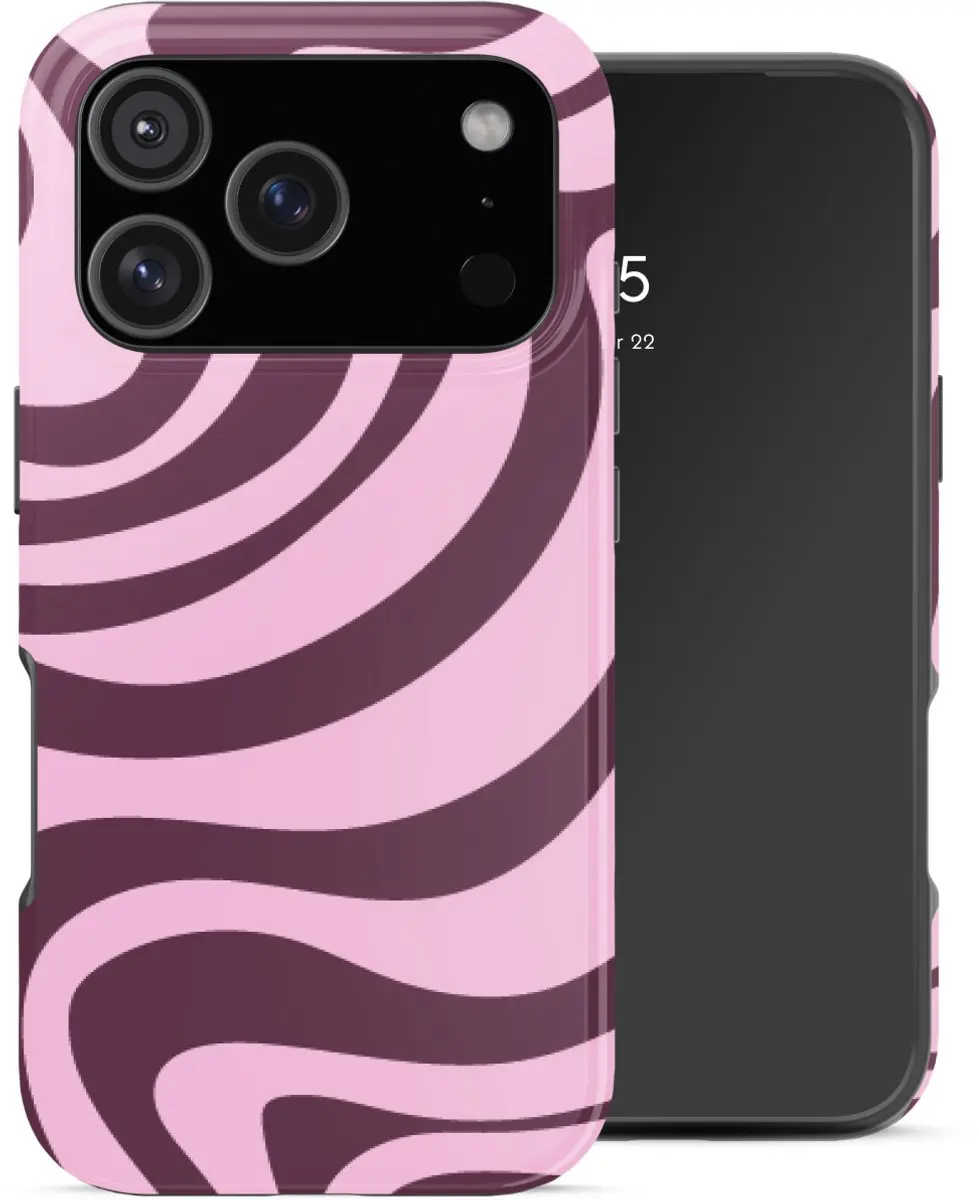 Selencia Hoesje iPhone 17 Pro Max Wavy Swirl Pink Plum