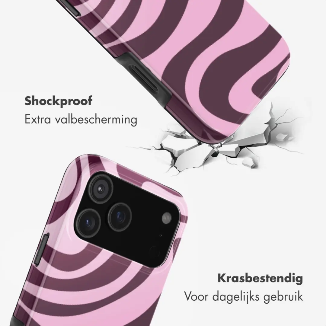 Selencia Hoesje iPhone 17 Pro Max Wavy Swirl Pink Plum