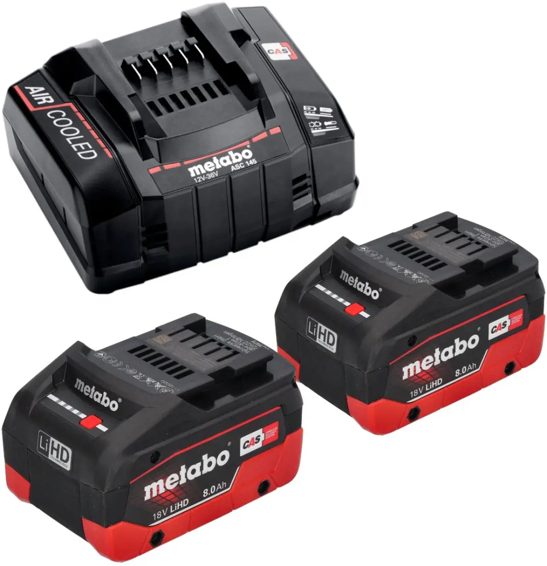 Metabo W 18 7-125 Accu-haakse slijper - 18V 125mm - 2x LiHD 8,0Ah
