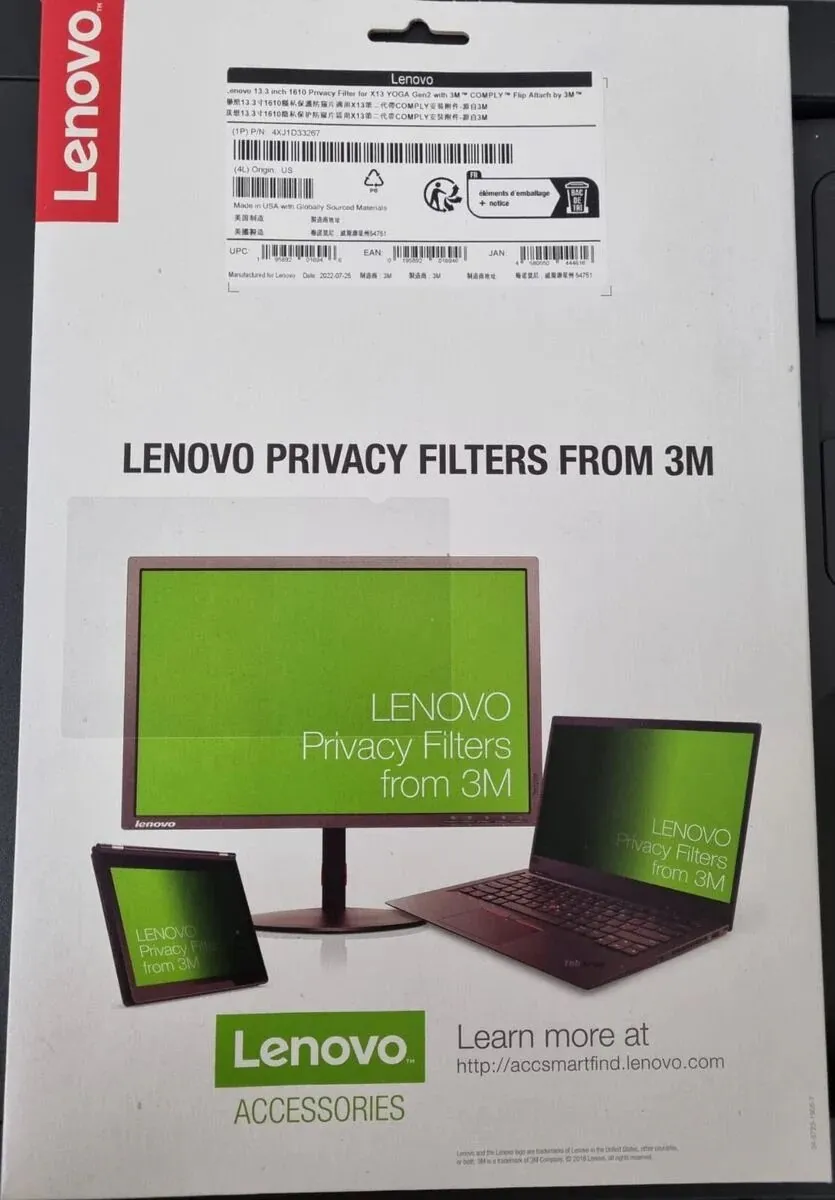 Lenovo 4XJ0T83640 Schermbeschermer - 1 Stuk - afbeelding 2 van 2