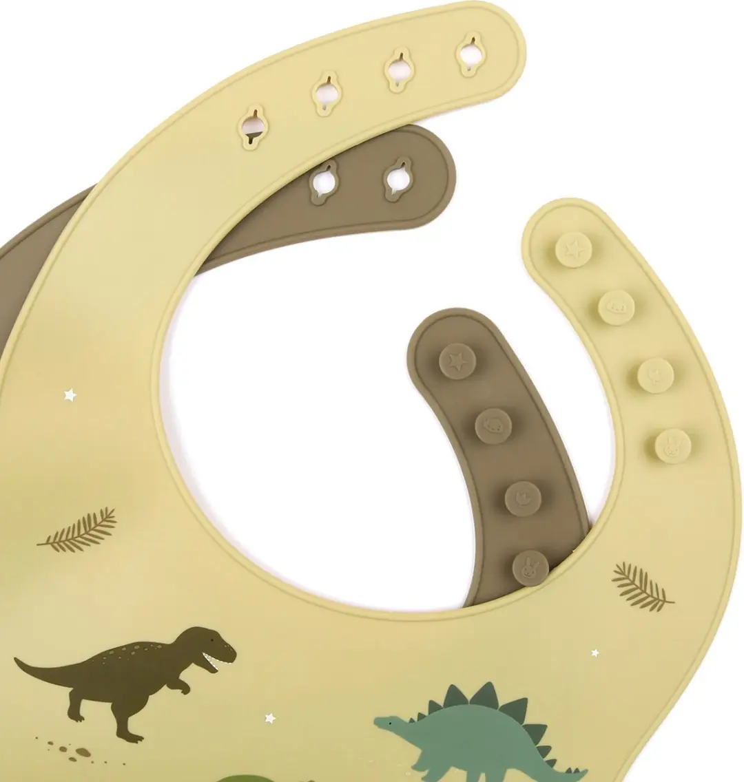 A Little Lovely Company Siliconen Slabbetjes Dinosaurussen - 2 Stuks