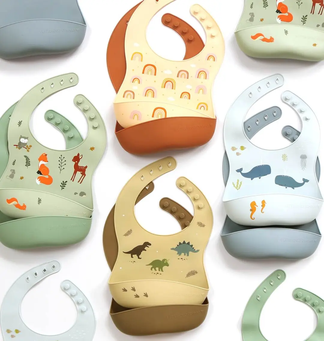 A Little Lovely Company Siliconen Slabbetjes Dinosaurussen - 2 Stuks - afbeelding 6 van 6
