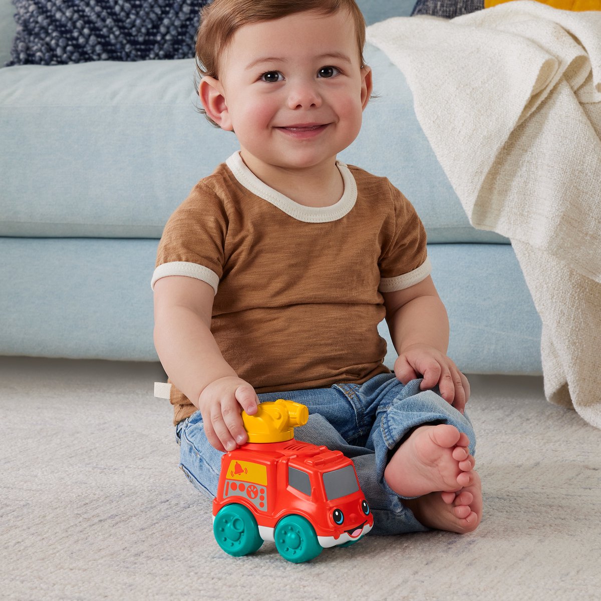Fisher-Price brandweerwagen speelgoed voor peuters met geluid.