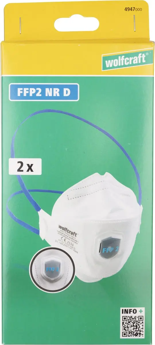 Wolfcraft Stofmasker FFP2 - 2 Stuks - Wit
