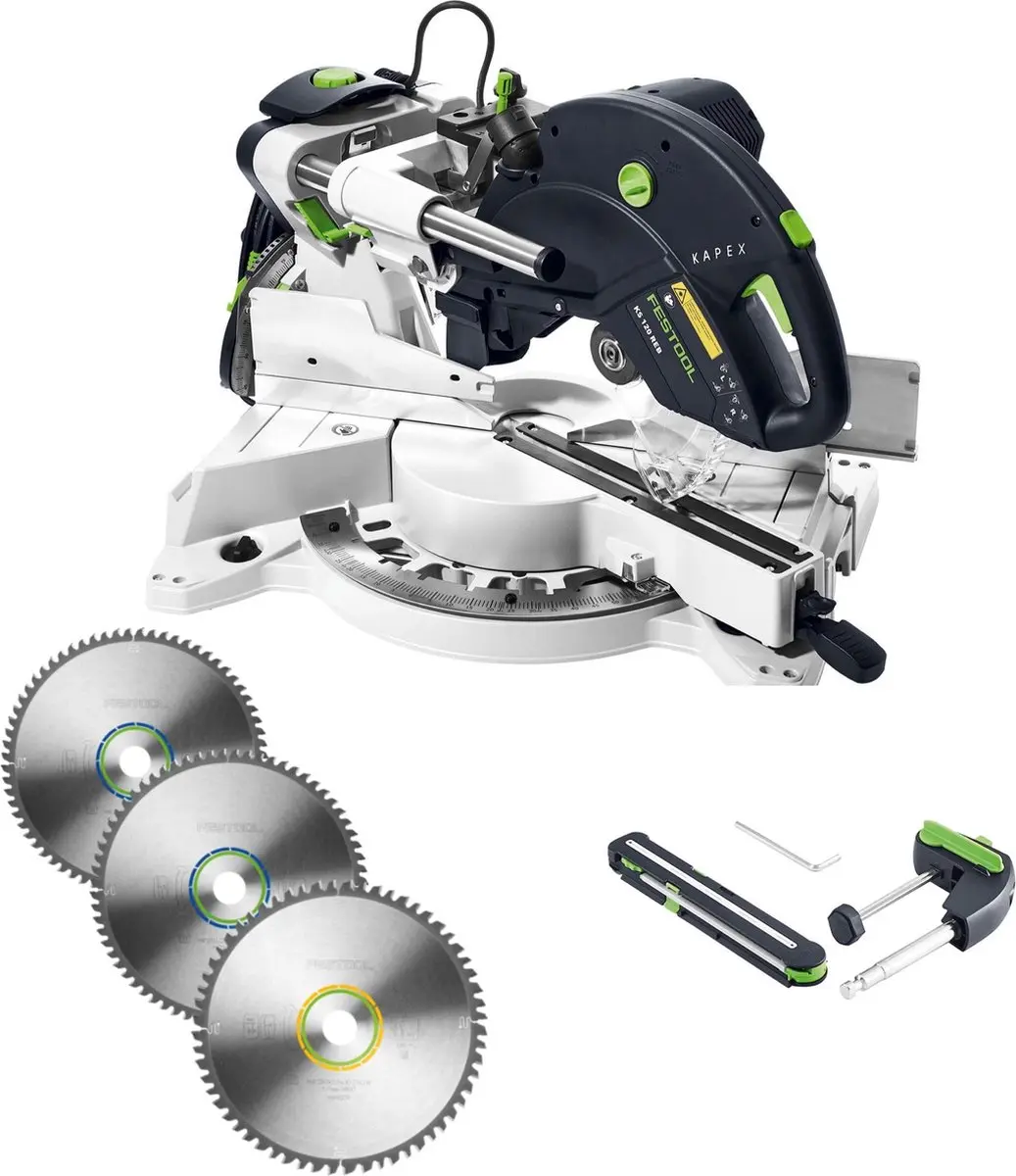 Festool KS 120 REB KAPEX 1600W Afkortzaag - 260mm + 3 Zaagbladen