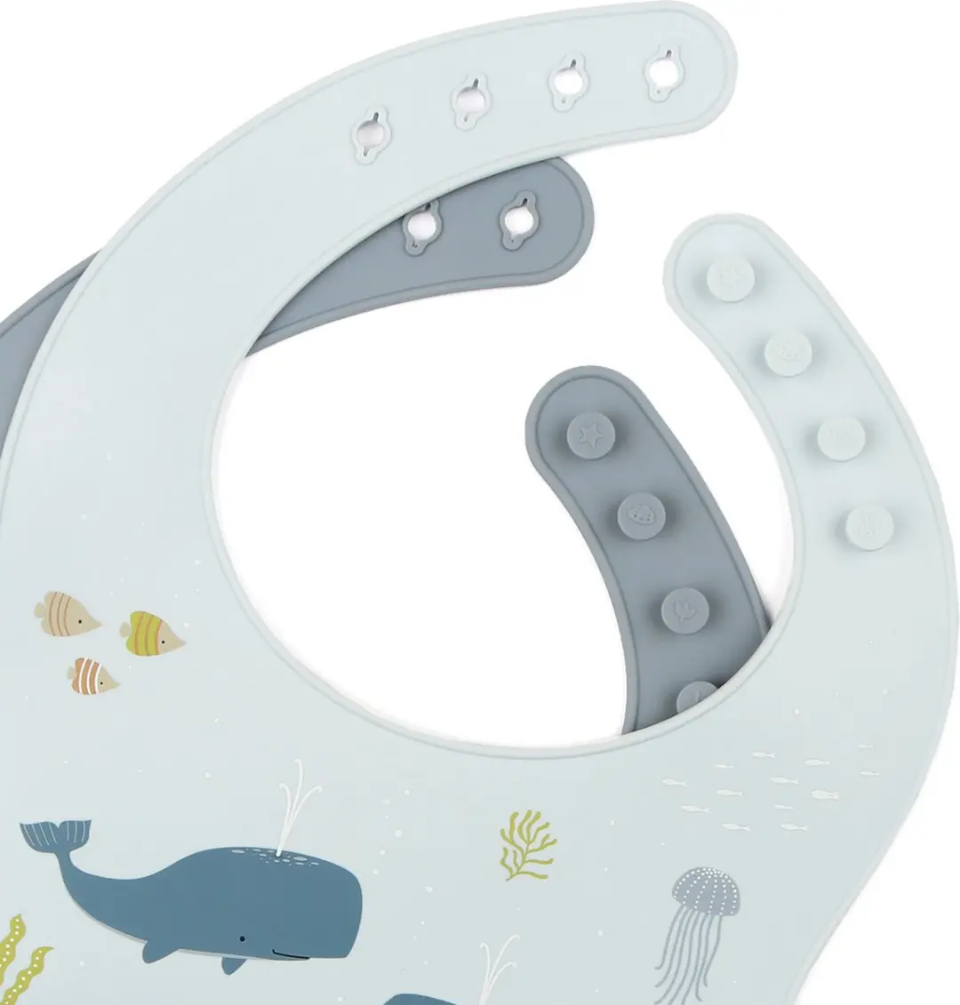 A Little Lovely Company Siliconen Slabbetjes Oceaan - 2 Stuks