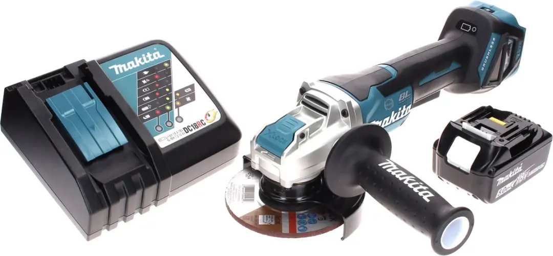 Makita DGA519RT1 Accu Haakse Slijper 18V 125mm Brushless - 5.0Ah + Lader
