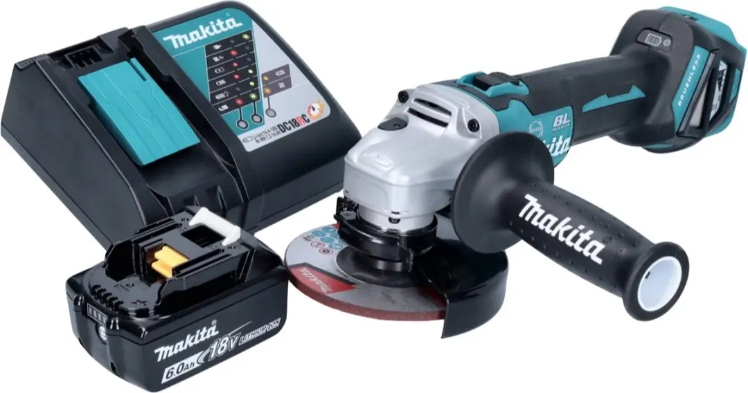 Makita DGA 513 RG1 Haakse Slijper 18V - 125mm - 6.0Ah - 1x Accu