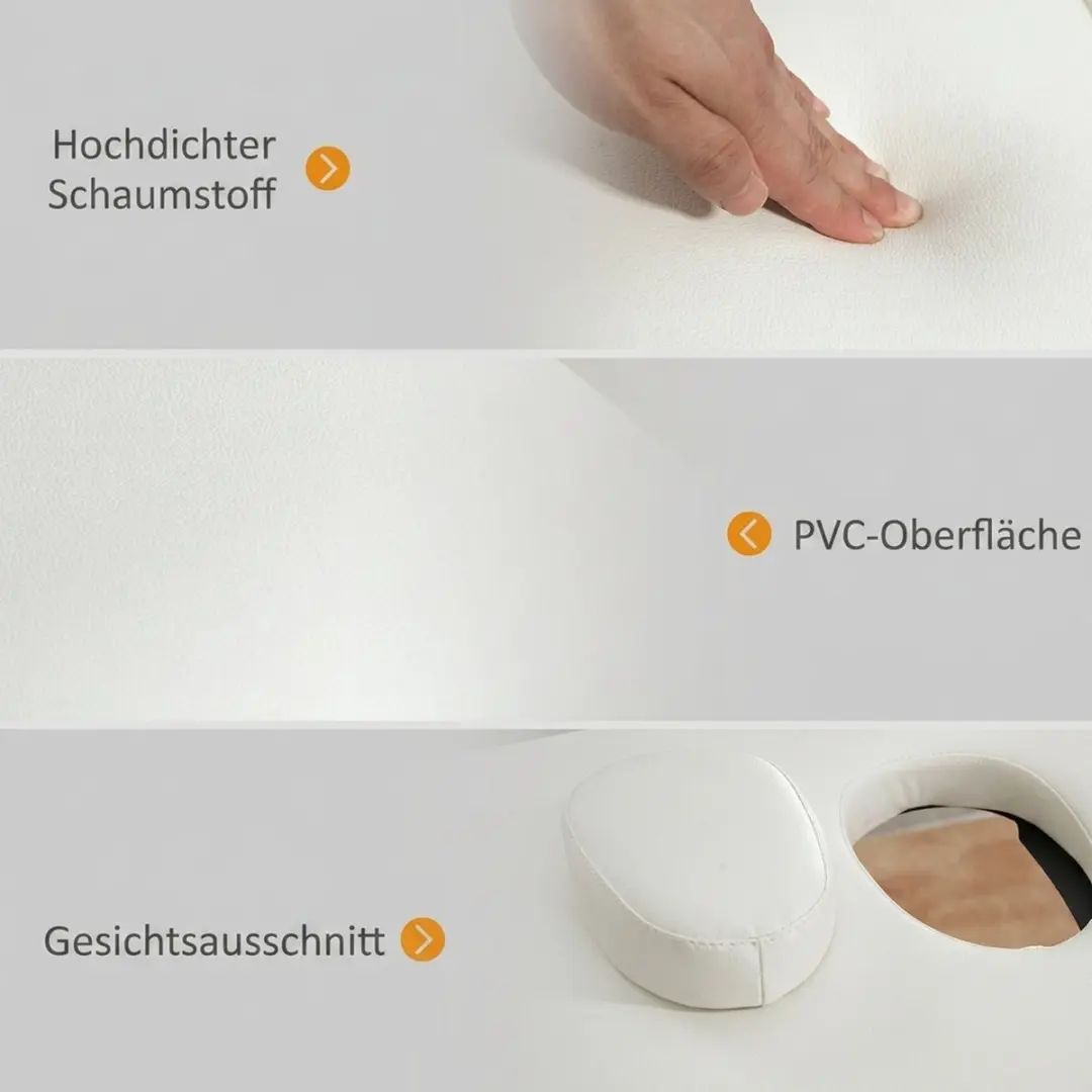 Homcom Massagetafel PVC - 186x60cm - Crèmewit