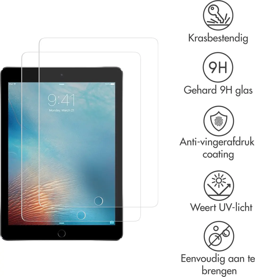 Imoshion SH00097472 Tablet Screenprotector - 2 Stuks - iPad 9.7 inch