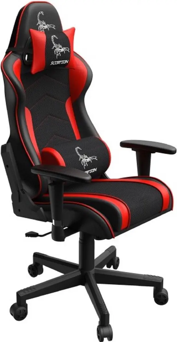 Gembird GC-SCORPION-02X Gamestoel - Kuipzitje - Zwart/Rood
