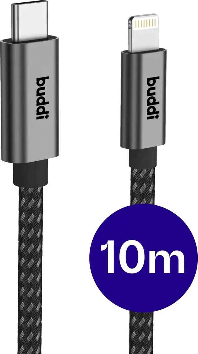 Buddi Flex USB-C naar Lightning Kabel 20W 10M