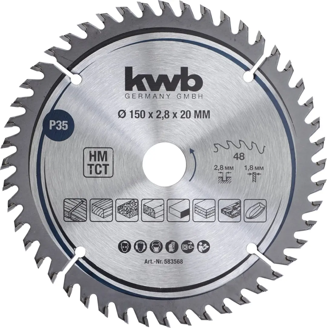 KWB Precisie-Cirkelzaagblad Ø150mm 48 Tanden