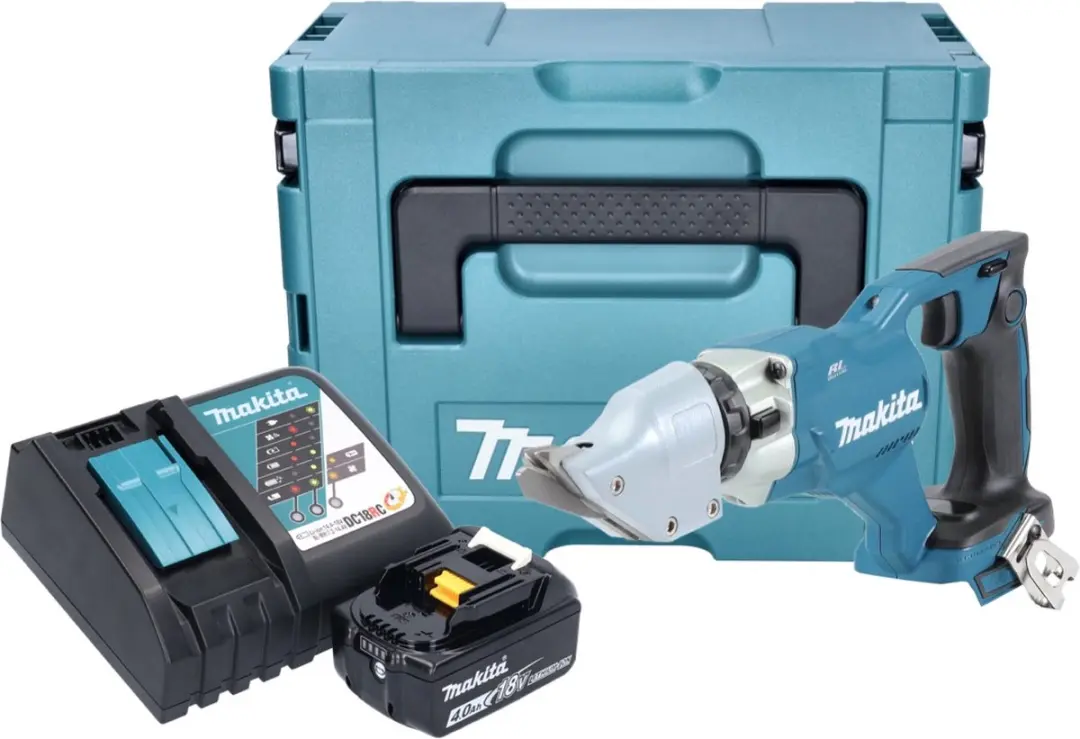 Makita DJS 200 RM1J Plaatschaar 18V - Borstelloos - 2.0mm - 4.0Ah + Lader + Makpac
