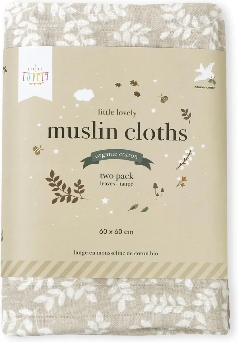 A Little Lovely Company Hydrofiele Multidoeken - 2 Stuks Taupe