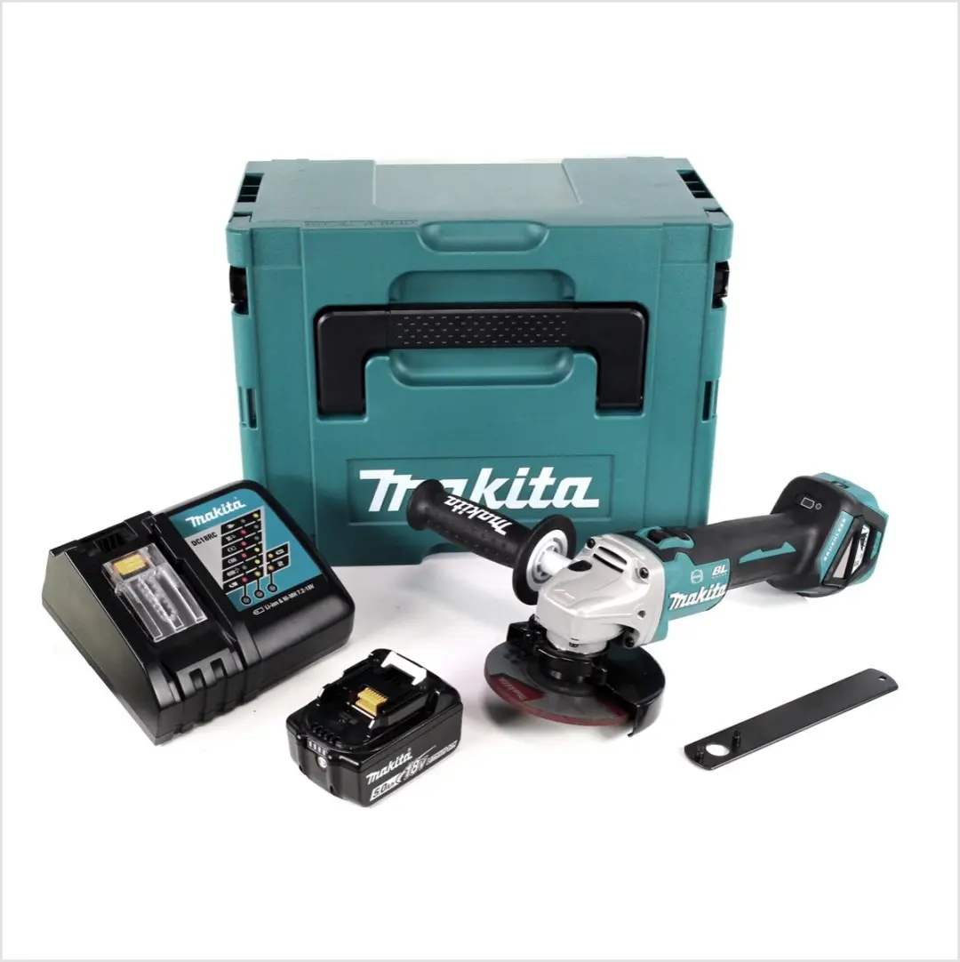 Makita DGA 513 RT1J Haakse Slijper 18V 125mm - 5.0Ah Accu + Lader