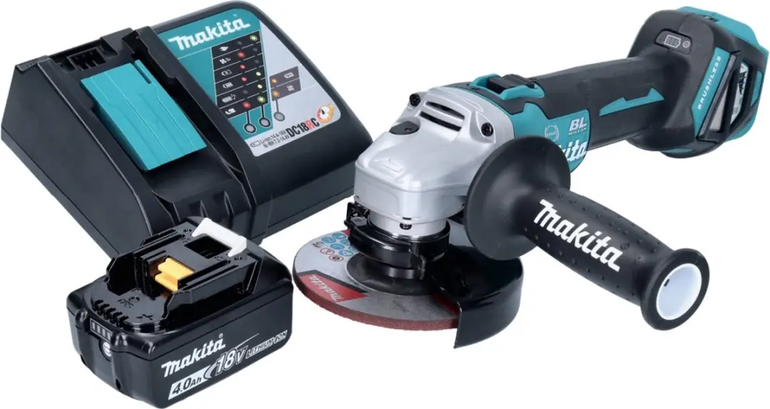 Makita DGA513RM1 Haakse Slijper 18V 125mm - Borstelloos - 4.0Ah