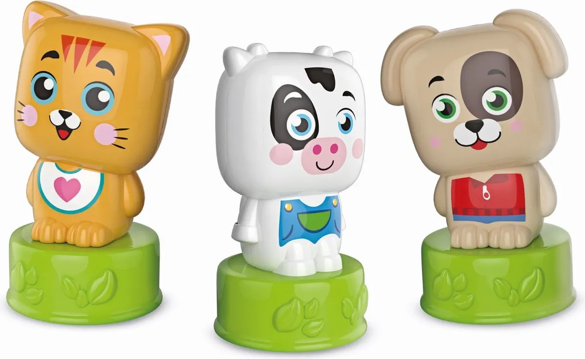 Clementoni Clemy Kubussen & Dieren - 9 Stuks (6+3) Meerkleurig