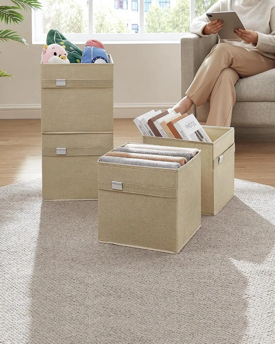 Songmics Wasbare Kastorganizer Set 4 Stuks 27L 30x30x30cm