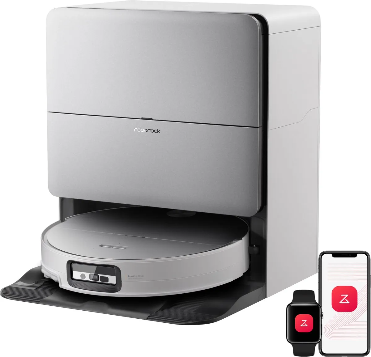 Roborock Saros 20 Sonic–Robotstofzuiger Met Dweilfunctie-VibraRise 5.0 dweilsysteem 4000 Trillingen/min-Digitale motor 36000 Pa&dubbel antiklitsysteem-AdaptiLift Chassis 3.0-Reactieve AI 3.0 obstakelherkenning-Pakt moeiteloos dikke tapijten aan,Wit