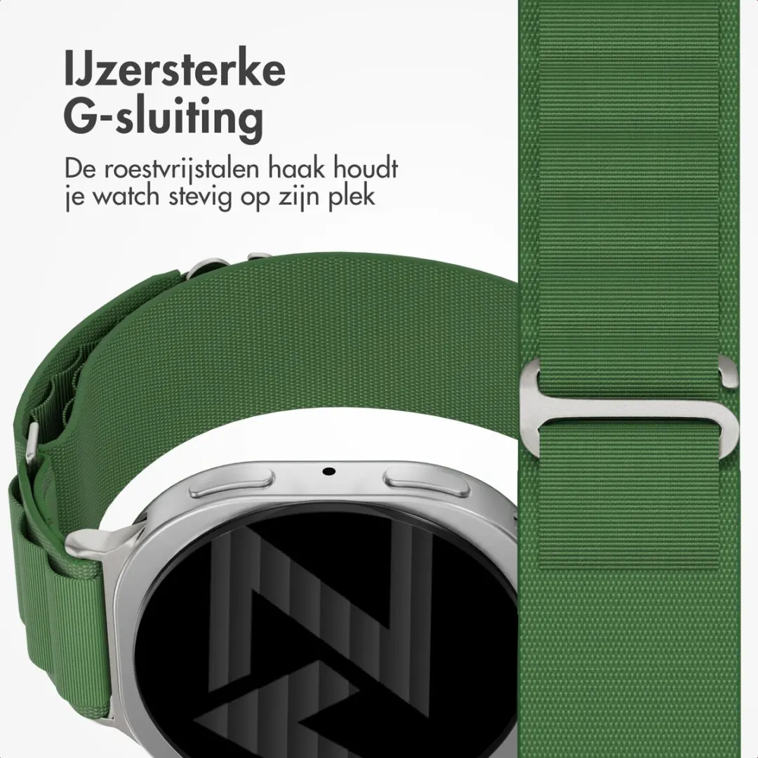 Accezz Nylon Bandje Samsung Galaxy Watch 8/9 - Olive Green