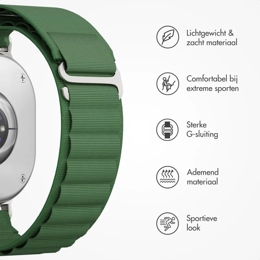 Accezz Nylon Bandje Samsung Galaxy Watch 8/9 - Olive Green