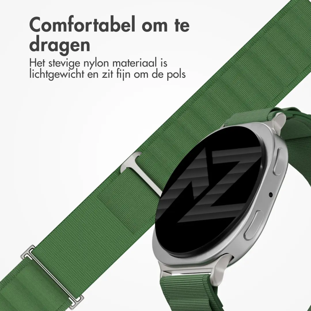 Accezz Nylon Bandje Samsung Galaxy Watch 8/9 - Olive Green