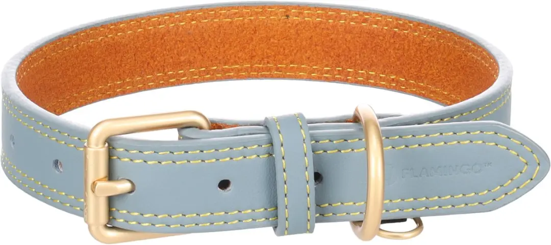 Flamingo Hond Halsband Virginia Lichtblauw 25mm