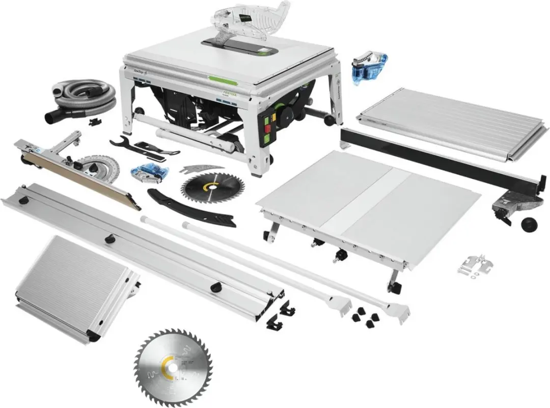 Festool TKS 80 EBS Set - Tafelzaag 2200W 254mm + Zaagblad W40 + Patroon