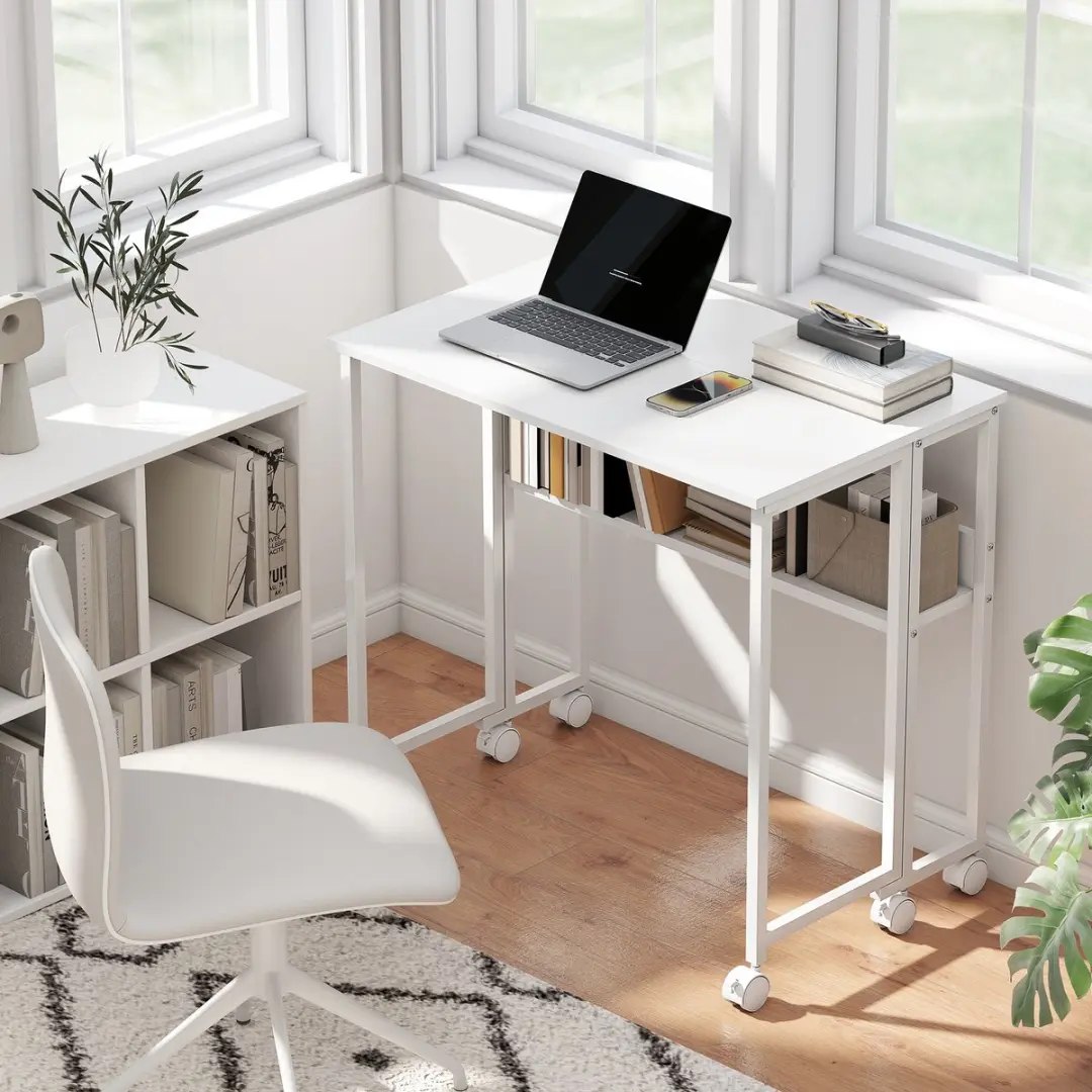 ECTEATOY Opklapbaar Bureau 80x50cm - Wit
