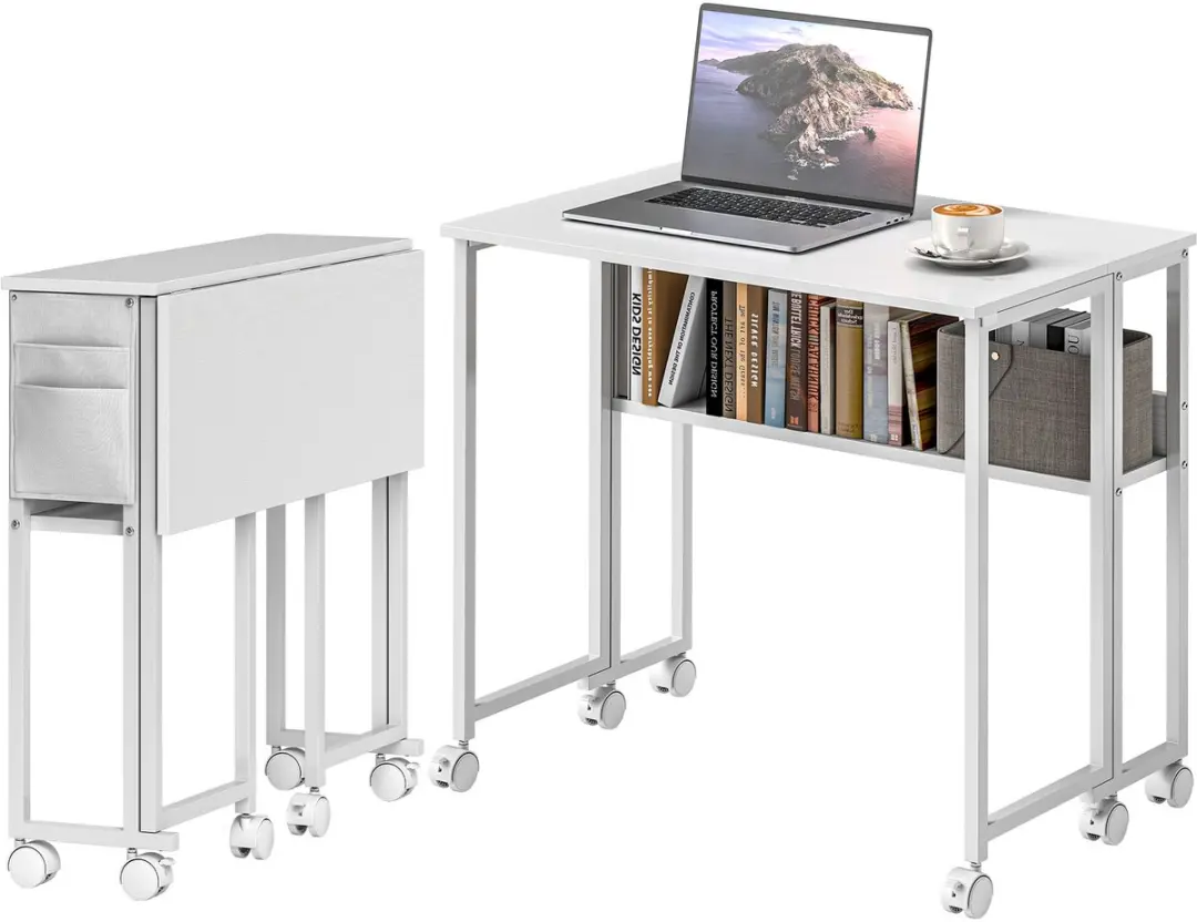 ECTEATOY Opklapbaar Bureau 80x50cm - Wit