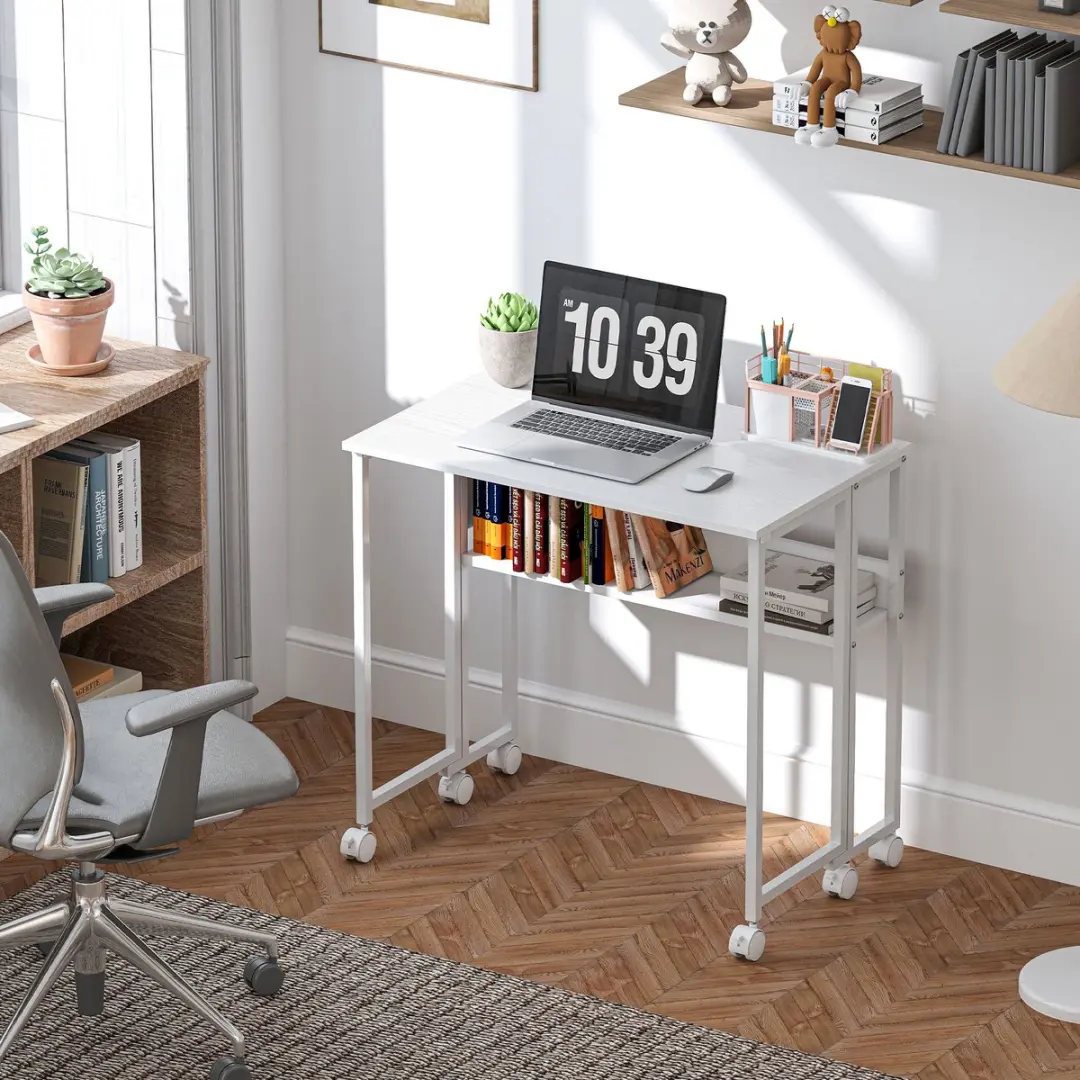 ECTEATOY Opklapbaar Bureau 80x50cm - Wit