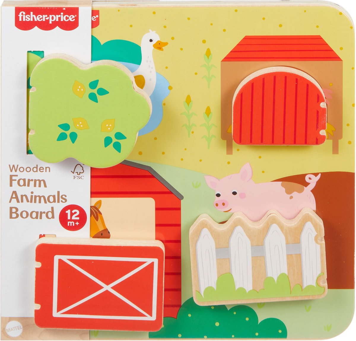 Fisher-Price Wood Houten boerderijdieren - Activiteitenbord