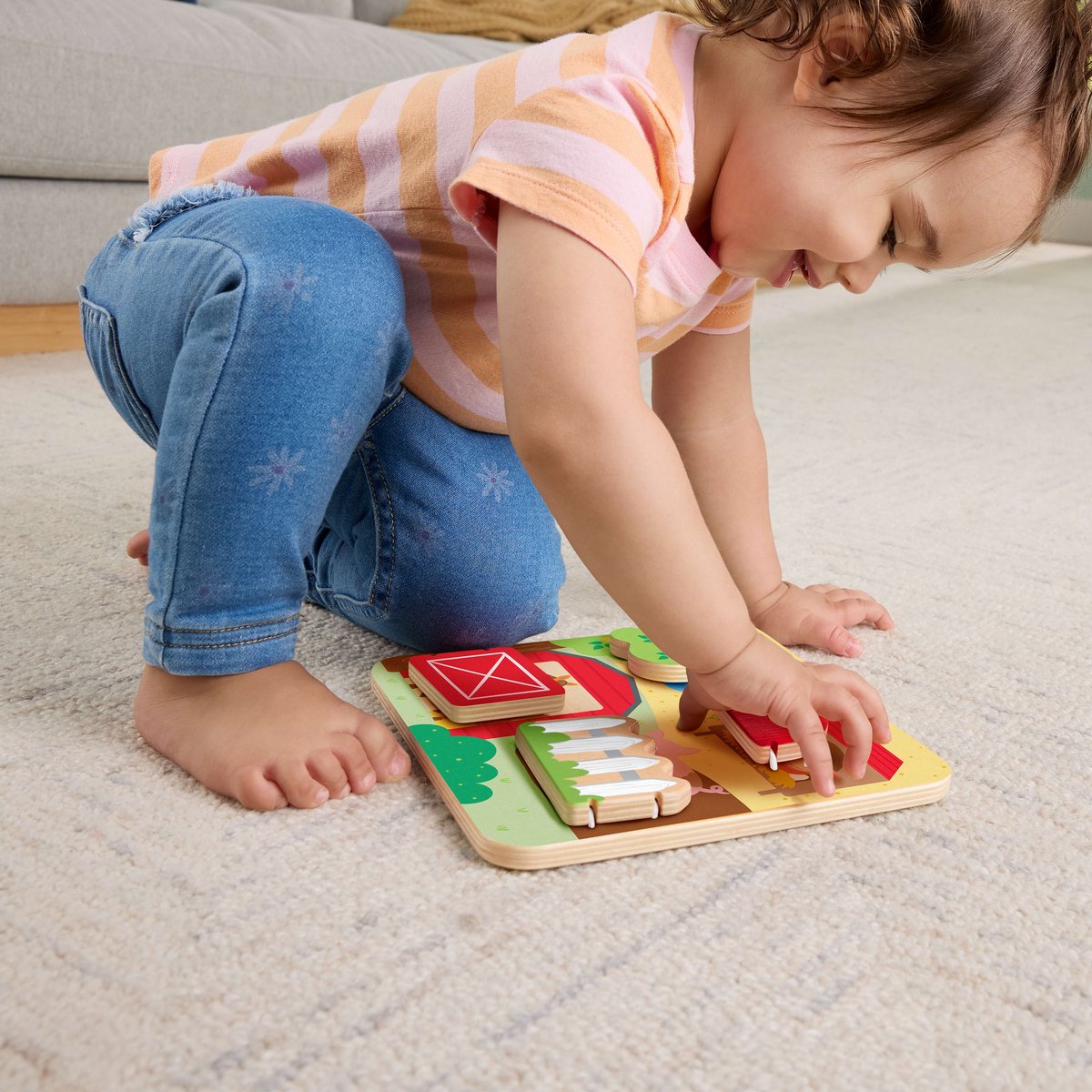 Fisher-Price Wood Houten boerderijdieren - Activiteitenbord