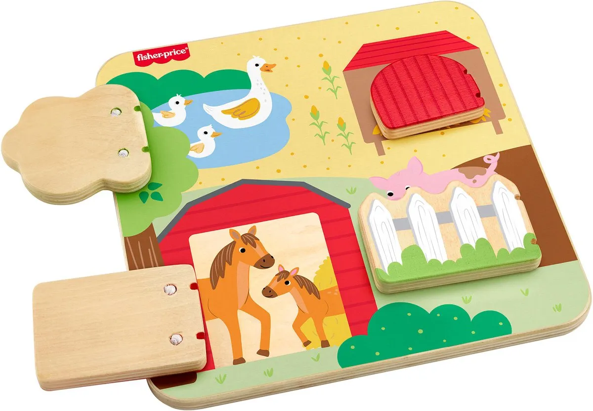 Fisher Price Wood Houten Boerderijdieren Activiteitenbord - Multicolor