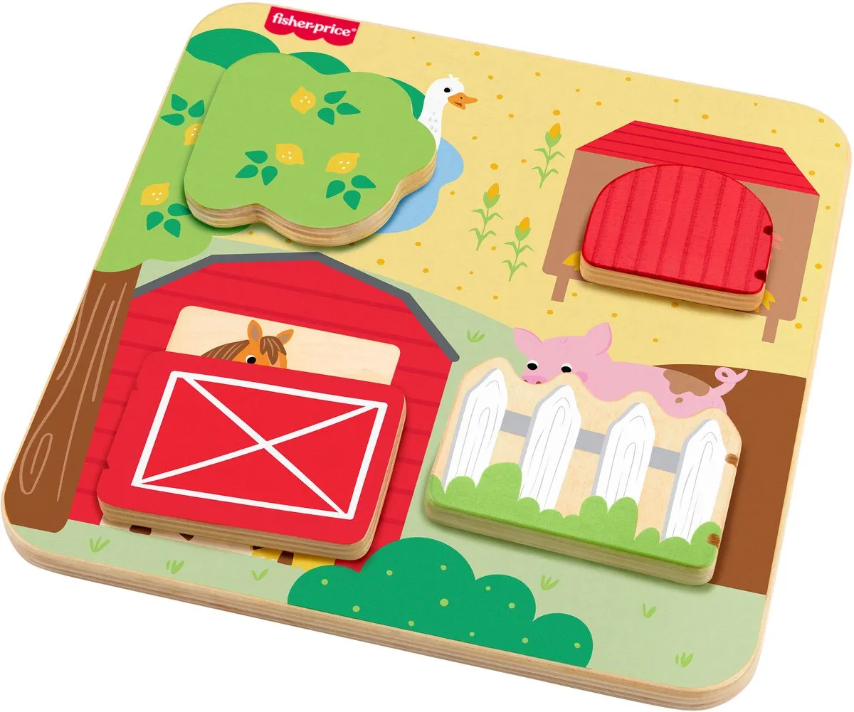 Fisher Price Wood Houten Boerderijdieren Activiteitenbord - Multicolor