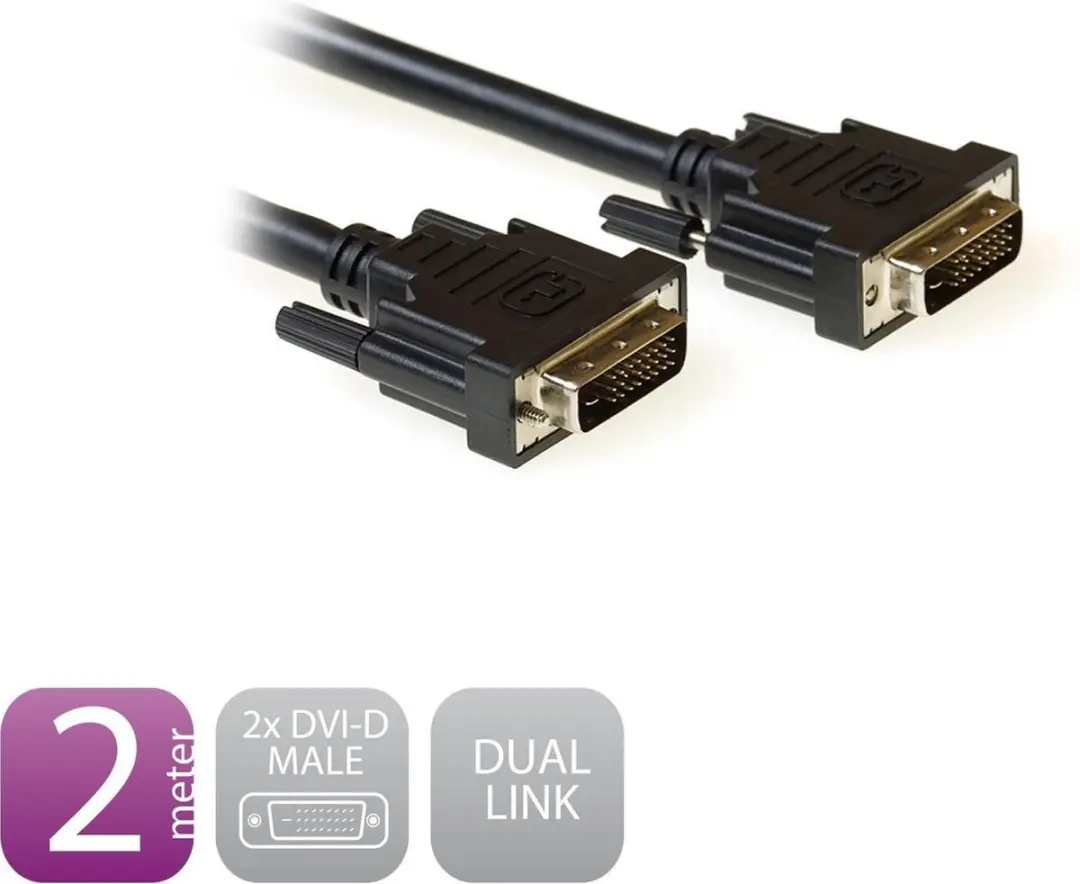 Ewent DVI-D Kabel 2m - Zwart