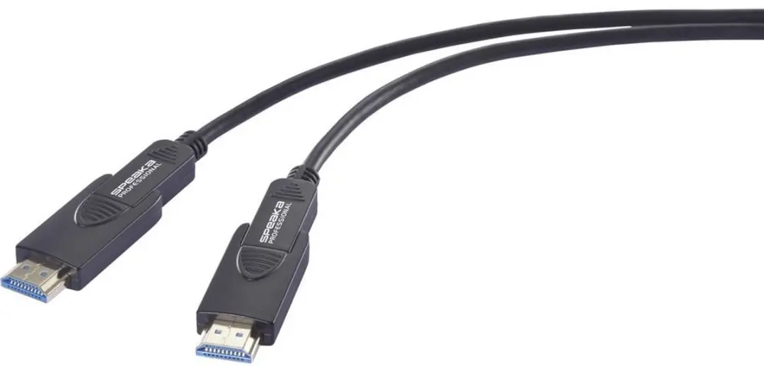 SpeaKa Professional SP-13597808 HDMI-kabel Glasvezel - Zwart