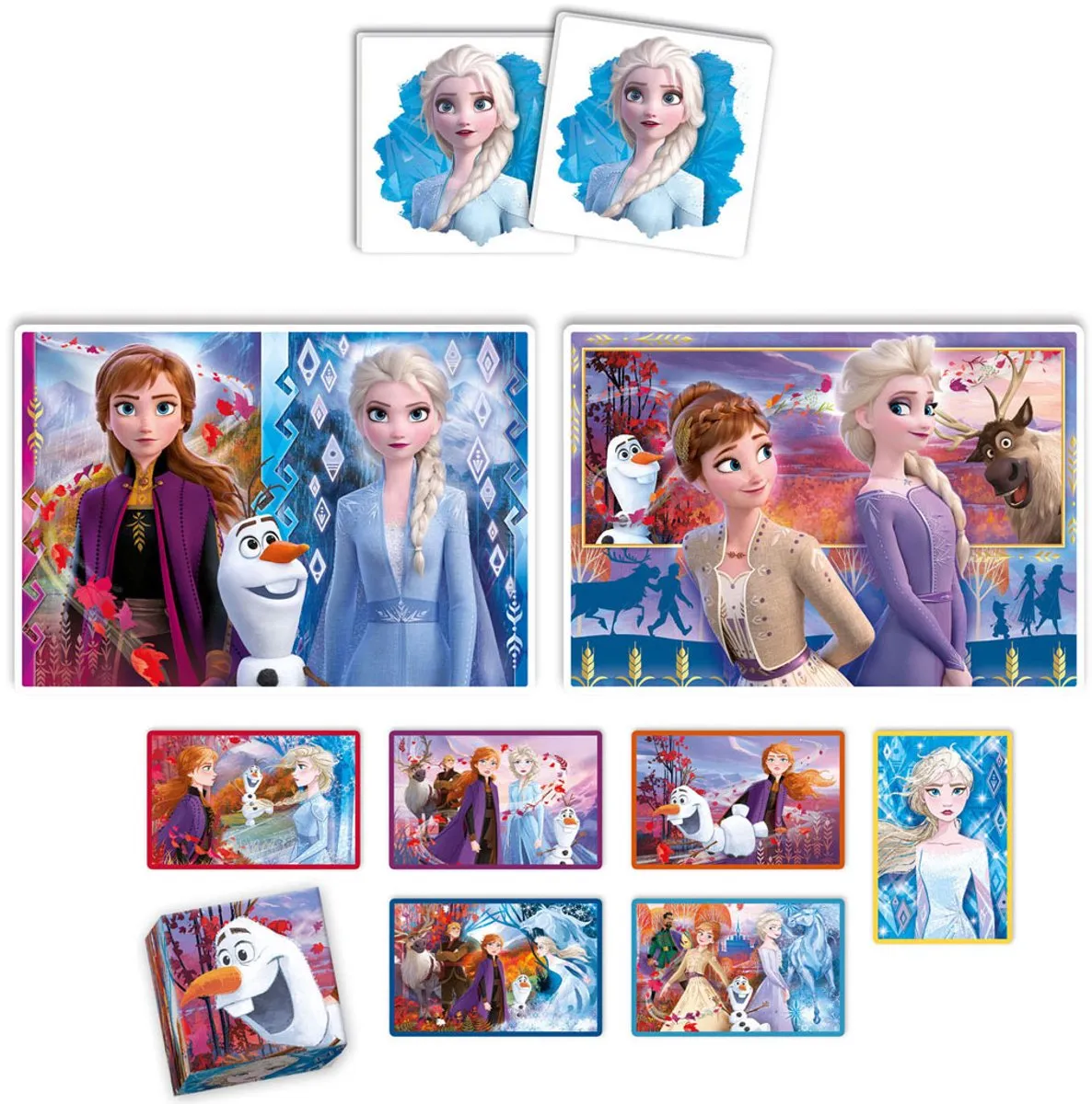 Clementoni Edukit 4-in-1 Disney Frozen Puzzelset - 78 Stuks (30+48) - Memory & Blokken - Multicolor