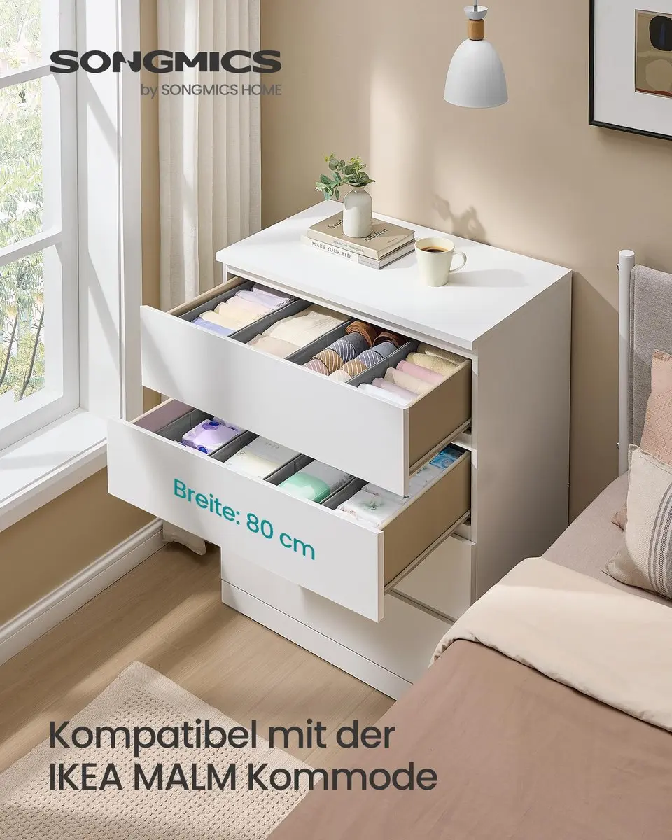 Songmics Ondergoedorganizer Set 4 Stuks - 40x16x10cm - Duifgrijs - afbeelding 2 van 6