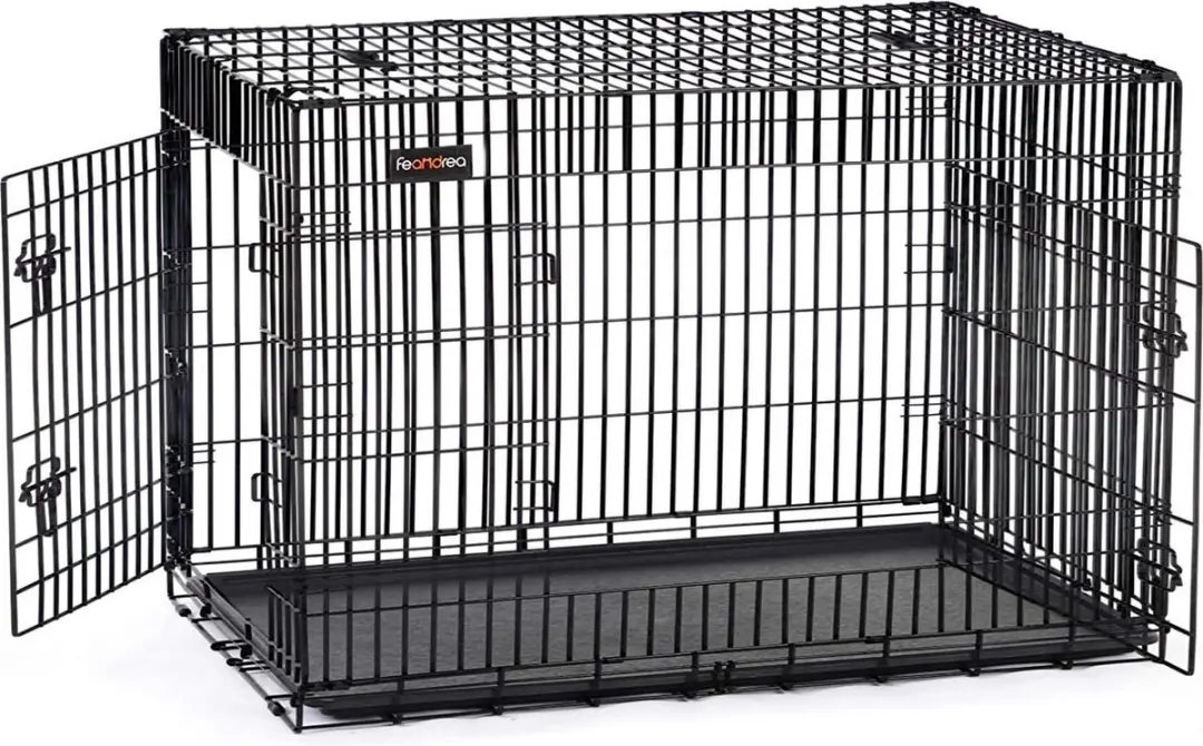 Songmics Hondenkooi PPD36H - 2 Deuren - 91x64x58cm - Zwart