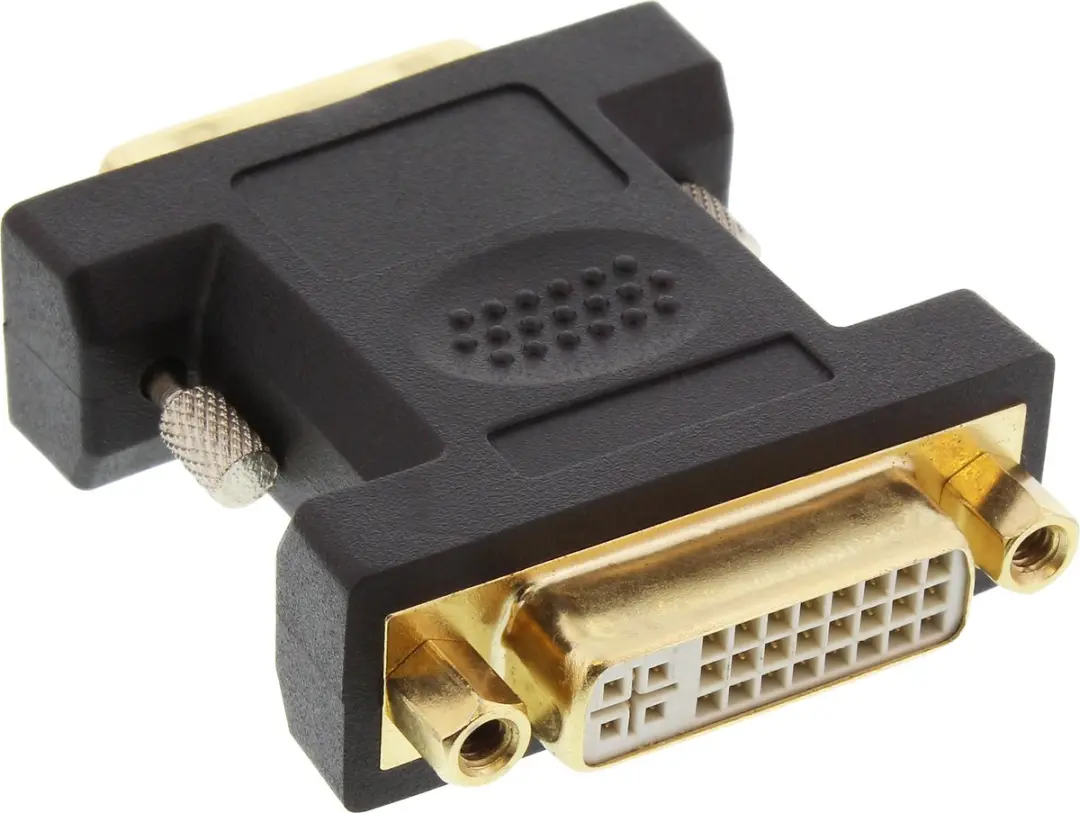InLine DVI-D naar DVI-I Dual Link Adapter - Verguld/Zwart