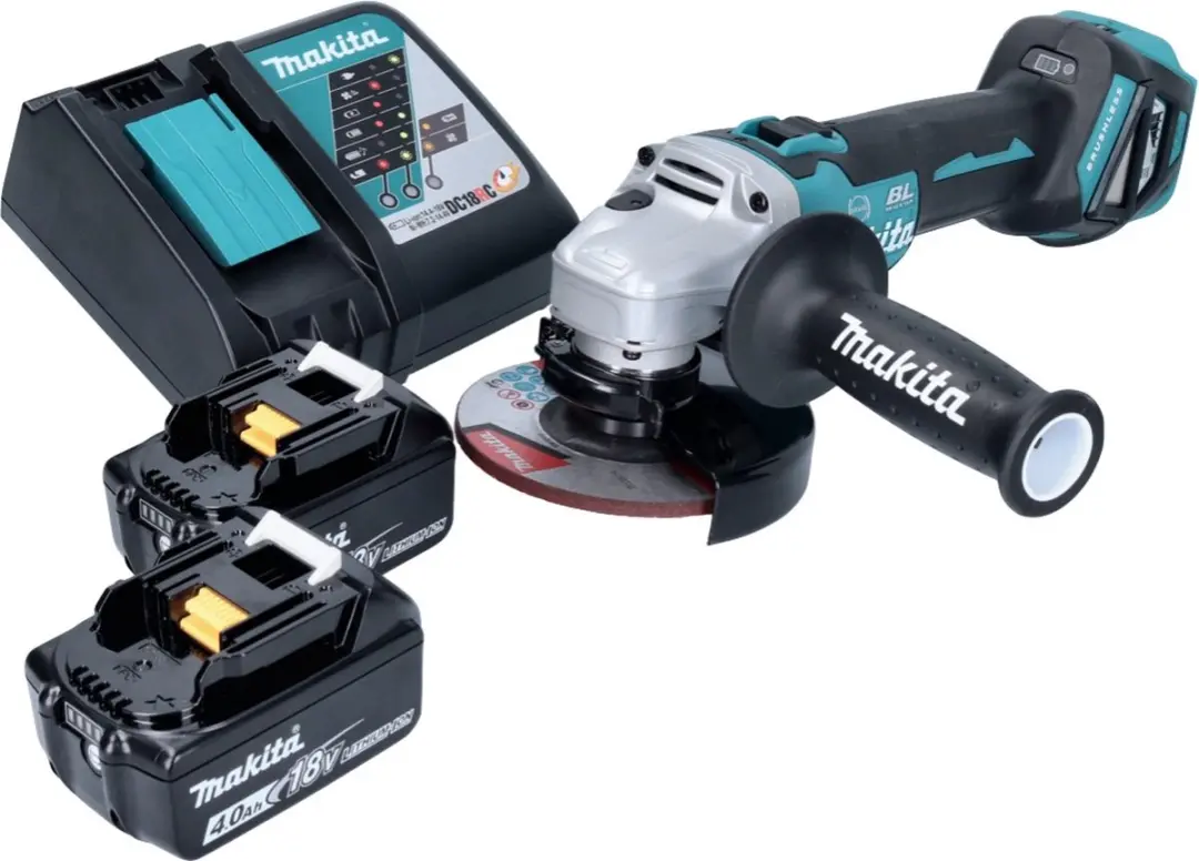 Makita DGA 513 RM Haakse Slijper 125mm - 2x 4.0Ah Accu