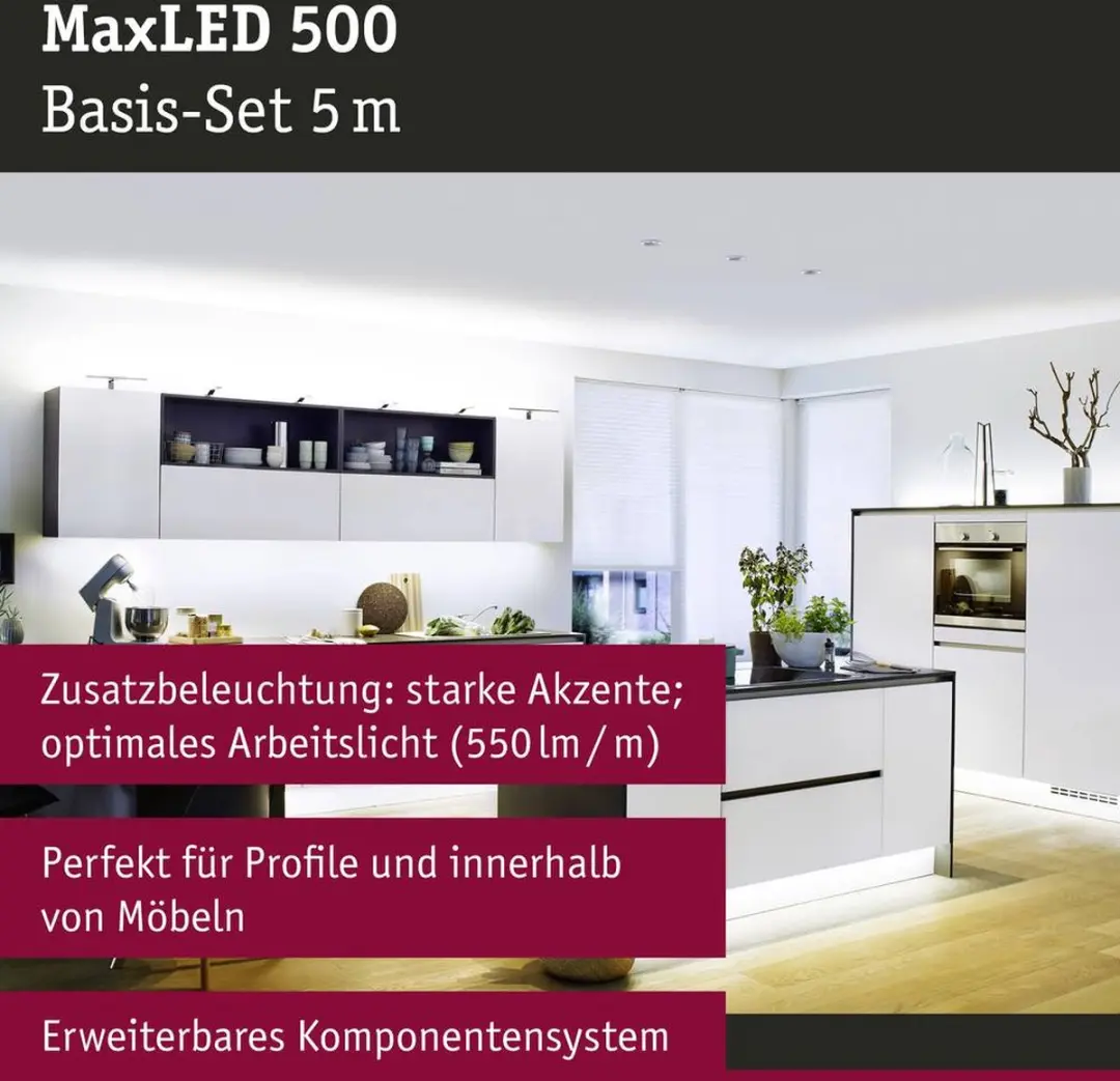Paulmann MaxLED 500 Basisset 5m Daglicht 28W - Zilver